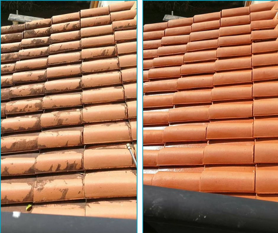 Terracotta Roof Tiles Pressure Cleaning Service Completed