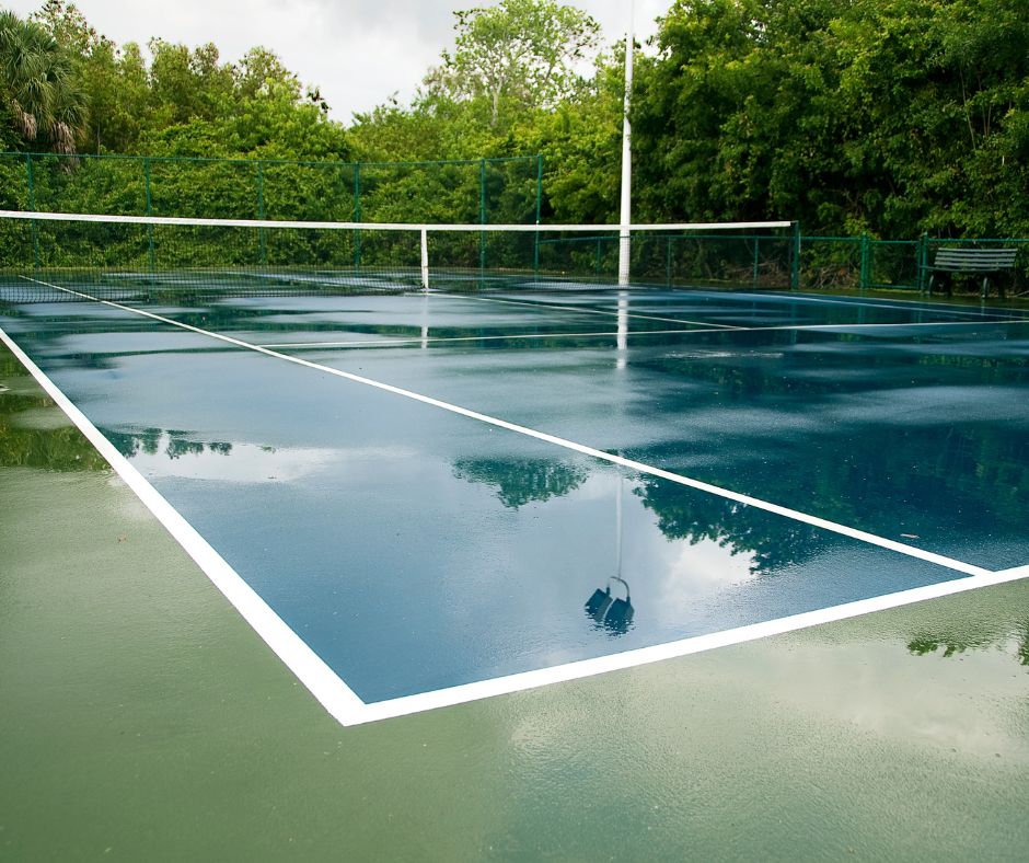 Wet Tennis Court